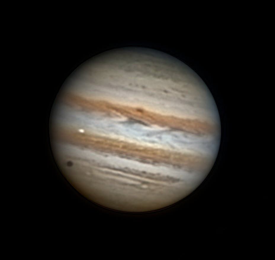 Jupiter with the transits of IO and Callisto across the disc