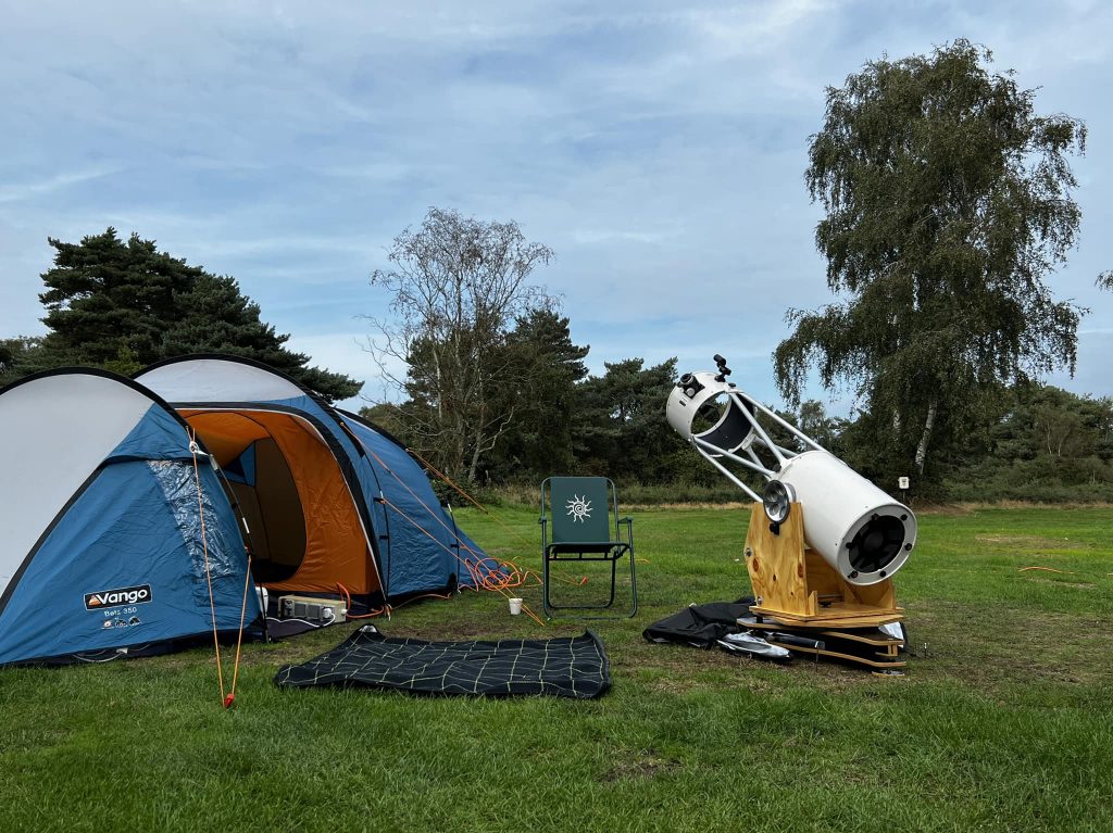 Setting up early at the Kelling Heath Star Party